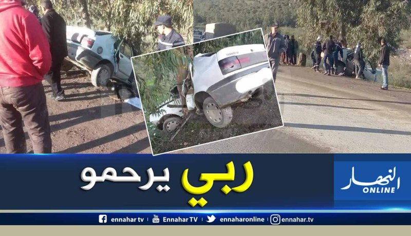 بالصور مصرع شخص وإصابة أخر في حادث مرور بالبويرة