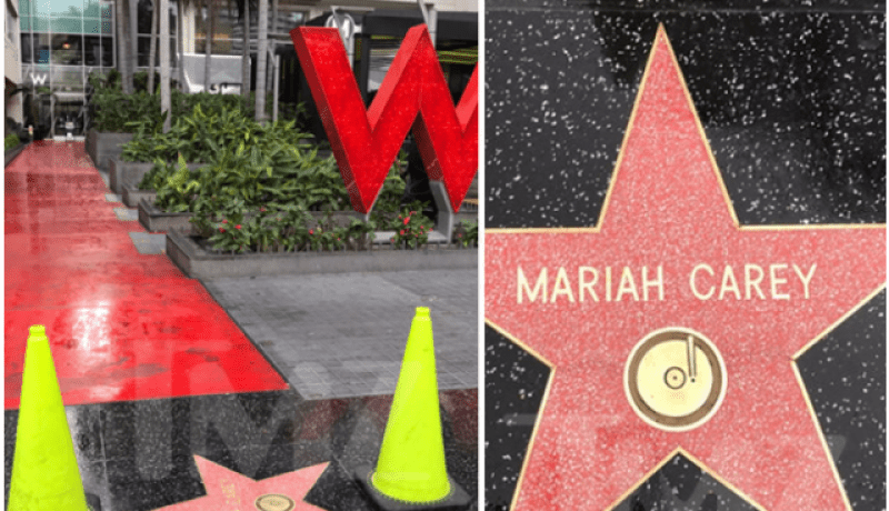 مجهولون يخرّبون نجمة ماريا كاري في ممشى المشاهير