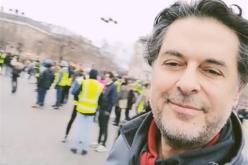 راغب علامة وسط مظاهرة لمتحتجي السترات الصفراء بباريس