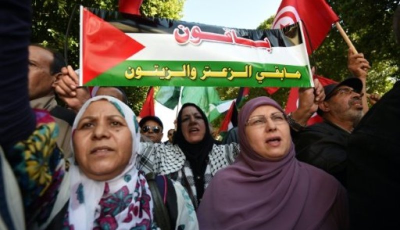 تظاهرة مؤيدة للفلسطينيين بدعوة من حركة النهضة التونسية