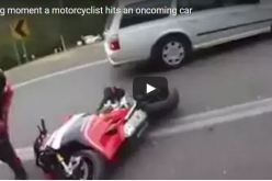 بالفيديو.. نجاة سائق دراجة نارية  من الموت بأعجوبة