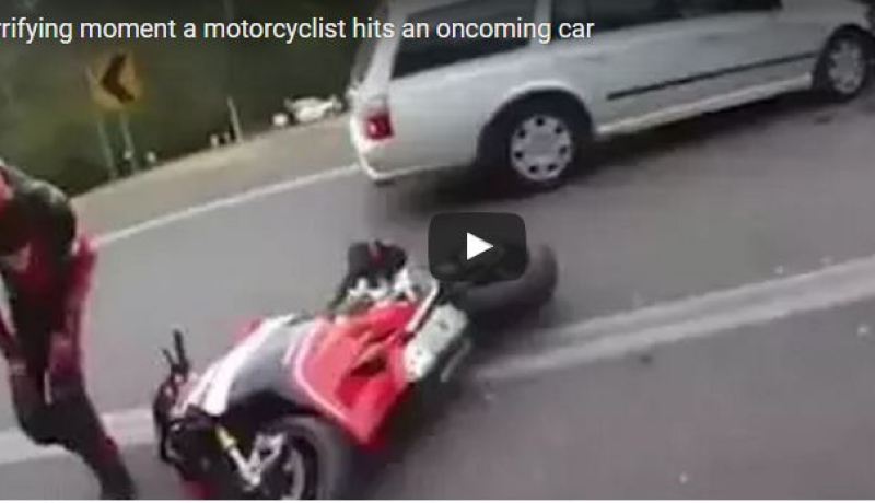 بالفيديو.. نجاة سائق دراجة نارية  من الموت بأعجوبة