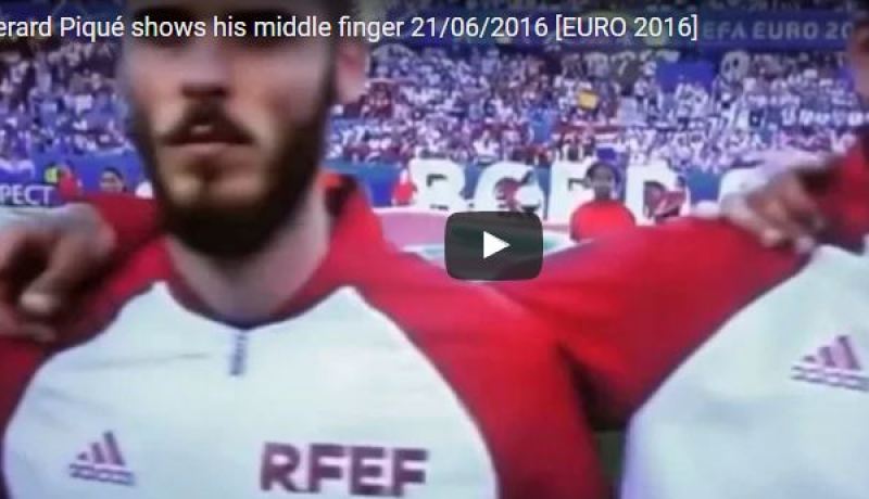 بالصورة والفيديو .. بيكي يهين النشيد الوطني الإسباني