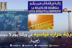 تقرير دولي: ورقلة سجلت درجات حرارة قياسية بلغت  51.3 درجة مئوية يوم 5 جويلية الجاري