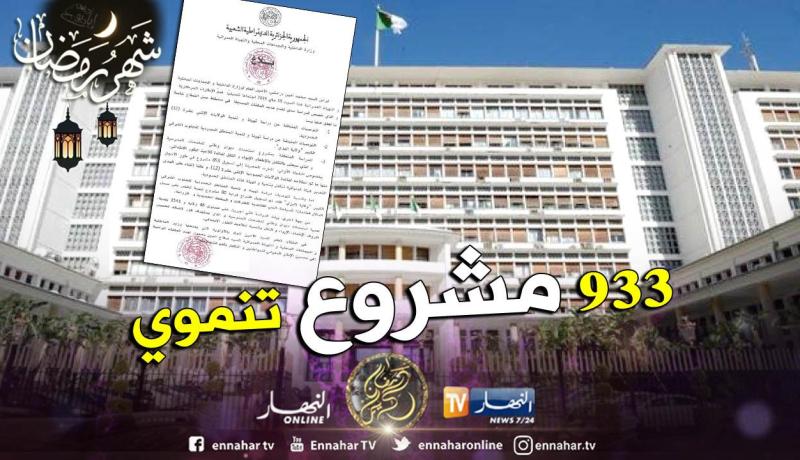 933 مشروع تنموي للنهوض بالولايات الحدودية ومناطق الجنوب الشرقي الكبير