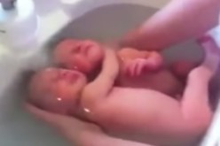 لقطة في منتهى الجمال لتوأم بعد خروجه من بطن أمه