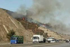 حريق مهول بالطريق السيار في البويرة