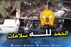 بالفيديو: إصابة شخصين في إنحراف شاحنة ذات مقطورة في معسكر
