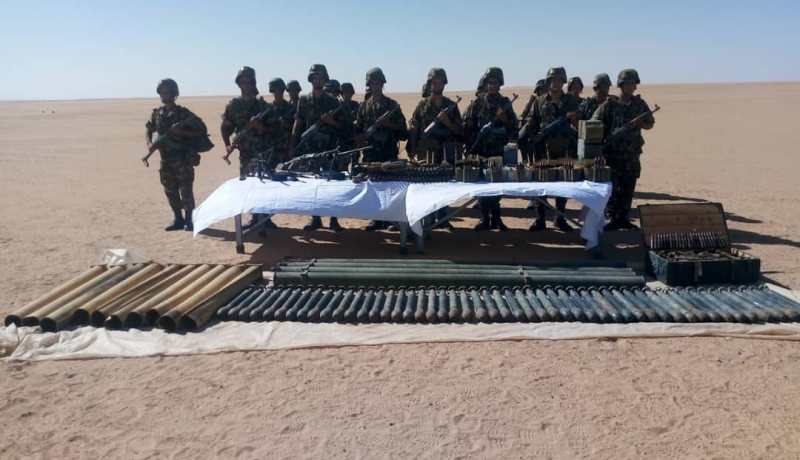 كشف مخبأ للأسلحة والذخيرة يحتوي 4 رشاشات..راجمة صواريخ و50 قذيفة بأدرار