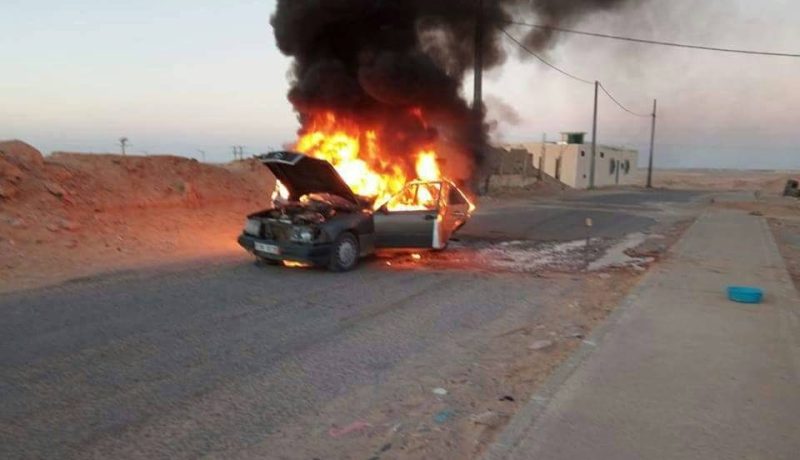 إحتراق سيارة رئيس محكمة المنيعة في ظروف غامضة بغرداية