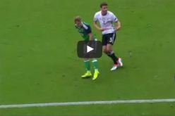 بالصور والفيديو.. إصابة طريفة للحكم المساعد بمباراة ألمانيا وأيرلندا الشمالية