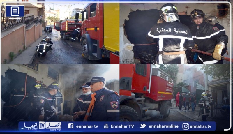 العاصمة: حريق بمستودع لتخزين مواد التجميل في بئر خادم