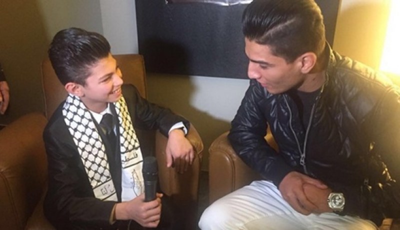 محمد عساف يلتقي مع المتسابق الفلسطيني في ذا فويس كيدز