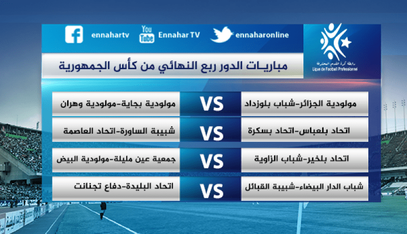 مواجهات مثيرة في الدور ربع النهائي لكأس الجمهورية
