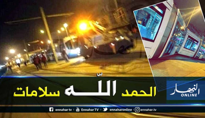 بالفيديو .. إنحراف مركبة الترامواي ببرج الكيفان في العاصمة