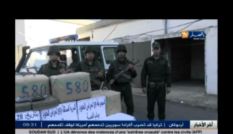 بالفيديو حجز 7 قناطير من الكيف المعالج على الشريط الحدودي قادمة من المغرب