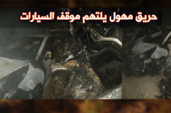 بالصور.. إتلاف 5 سيارات في حريق غامض ببومرداس