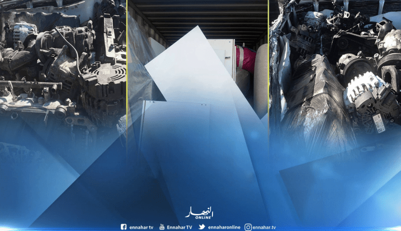حجز كمية من محركات وقطع غيار مستعملة للسيارات بميناء الغزوات