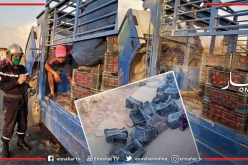 بالصور.. حريق بشاحنة لنقل البضائع في واد أسلي بالشلف