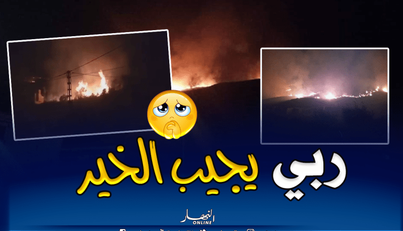 بالصور..حريق مهول يشب بأعالي ولاية بجاية