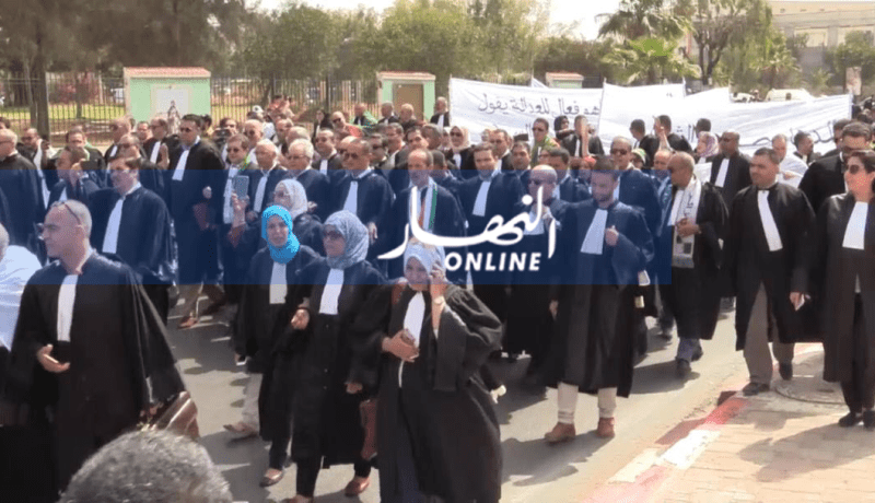 محامو الجهة الغربية يخرجون في مسيرة مساندة للحراك بوهران