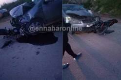 حادث مرور بين سيارة ودراجة نارية بالصنوبر البحري في العاصمة