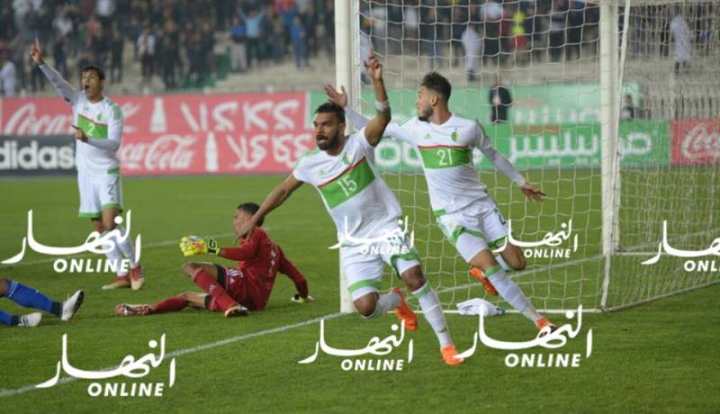 بالصور.. المنتخب الوطني مُتقدم بثنائية أمام الرَأس الأخضر في الشوط الأول