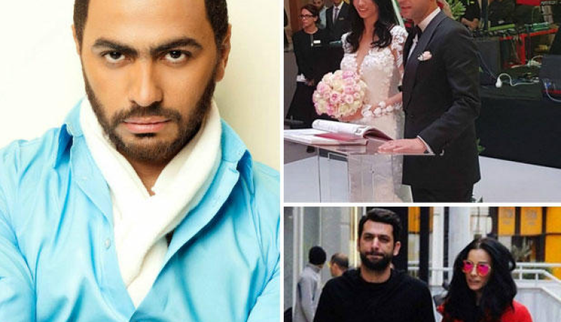 تامر حسني يحضر زفاف مراد يلدريم و إيمان الباني في المغرب