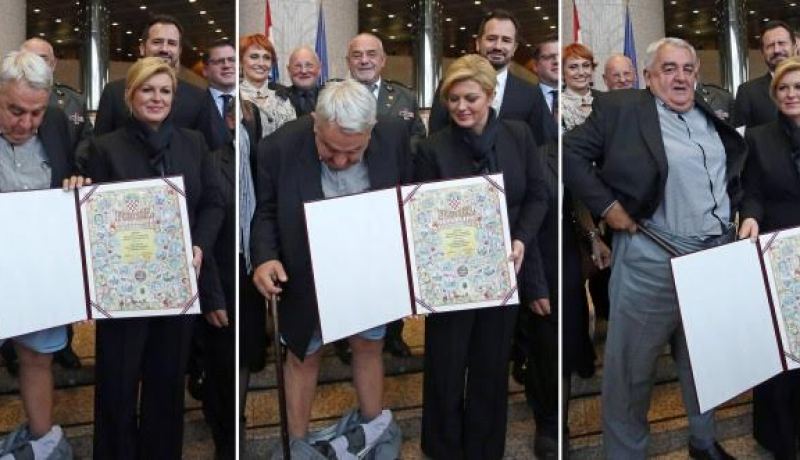 بالفيديو مسؤول كرواتي يسقط سرواله أمام رئيسة الجمهورية