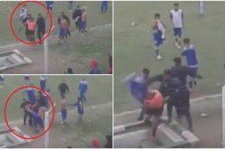 بالفيديو …. حكم يتعرض لاعتداء أكروباتيكي وحشي !!!