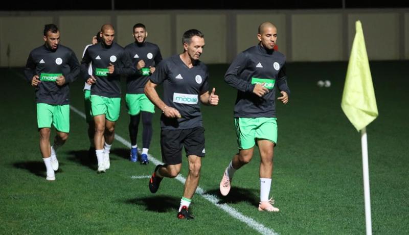 بالصور.. أول حصة تدريبية للخضر إستعداداً لمباراة البنين