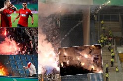 بالصور- أعمال شغب ونيران في كأس ألمانيا