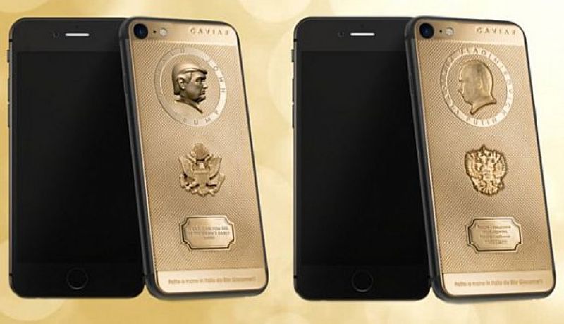 صورتي ترامب وبوتين مطليتان بالذهب على هاتف آيفون 7