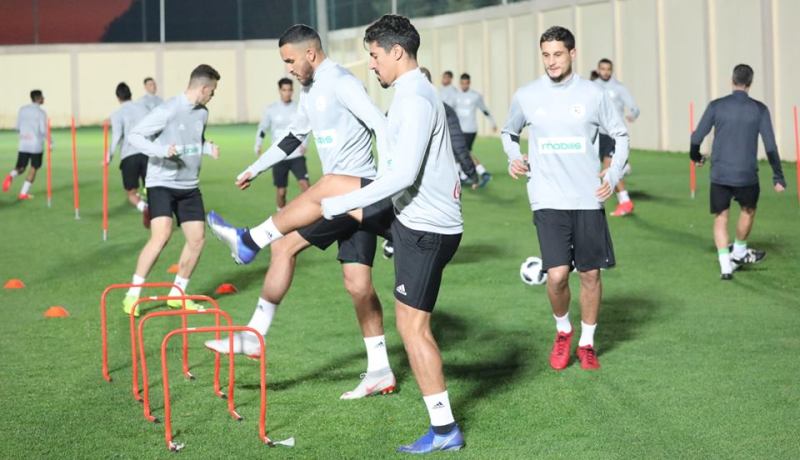 بالصور.. “الخضر” يجرون ثاني حصة تدريبية تحسبا لمواجهة قطر
