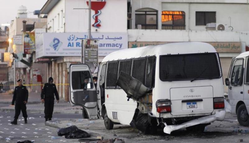 4 جرحى في تفجير إرهابي إستهدف حافلة للشرطة بالبحرين