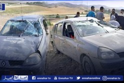 جرحى في إنحراف سيارة سياحية وإنقلابها في بنايرية
