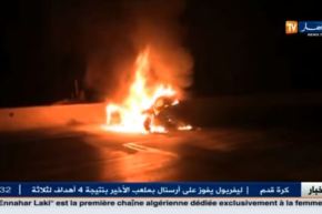 بالفيديو احتراق سيارة بالطريق السريع بالعاصمة