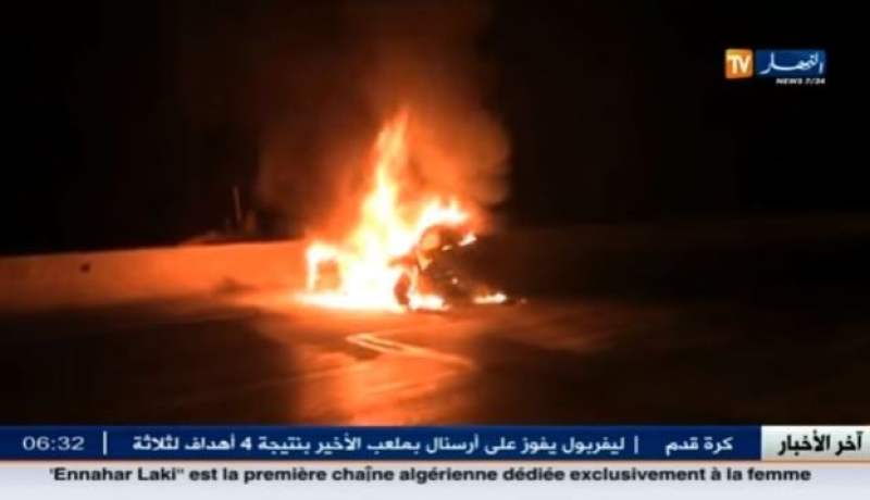 بالفيديو احتراق سيارة بالطريق السريع بالعاصمة