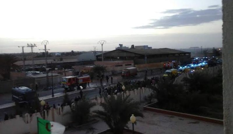 صور لحريق مخيم اللاجئين في ورقلة