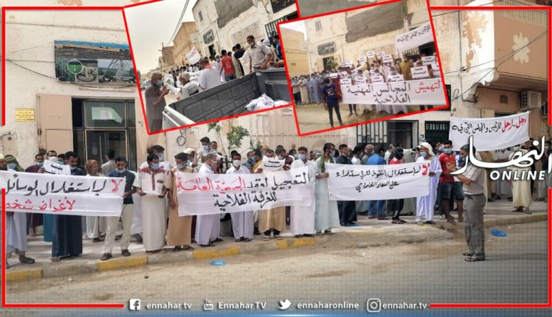 الوادي: فلاحو ومربو الولاية يحتجون أمام الغرفة الفلاحية
