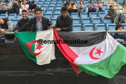 بالصور.. الجالية الصحراوية بإسبانيا تُناصر الخضر ضد السعودية