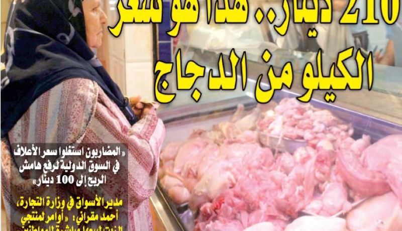خروبي لـ”النهار”: “210 دينار.. هذا هو سعر الكيلوغرام الواحد من الدجاج عند المربين”