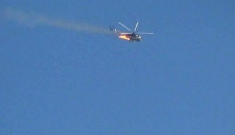 إسقاط مروحية عسكرية بصاروخ ارض جو في سوريا