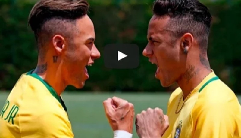 بالفيديو.. نيمار يصاب بالذهول بعد رؤية توأمه بقميص البرازيل