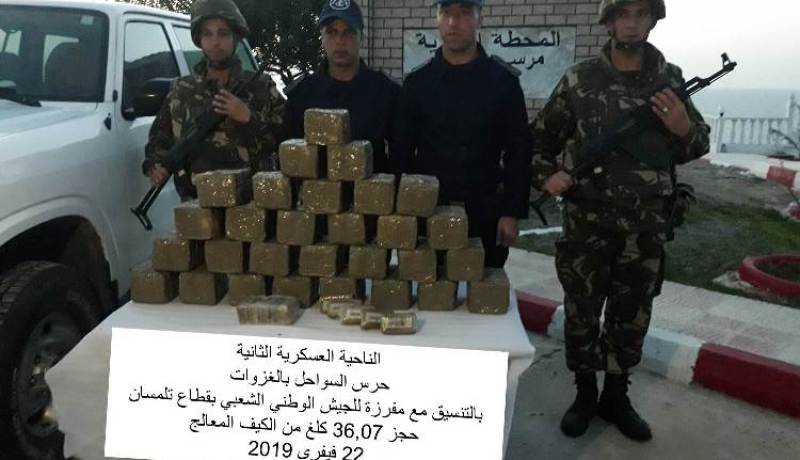 حجز 50.5 كيلوغرام من الكيف المعالج في تلمسان