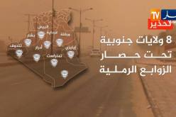 رياح قوية مصحوبة بزوابع رملية تحجب الرؤية على الجنوب