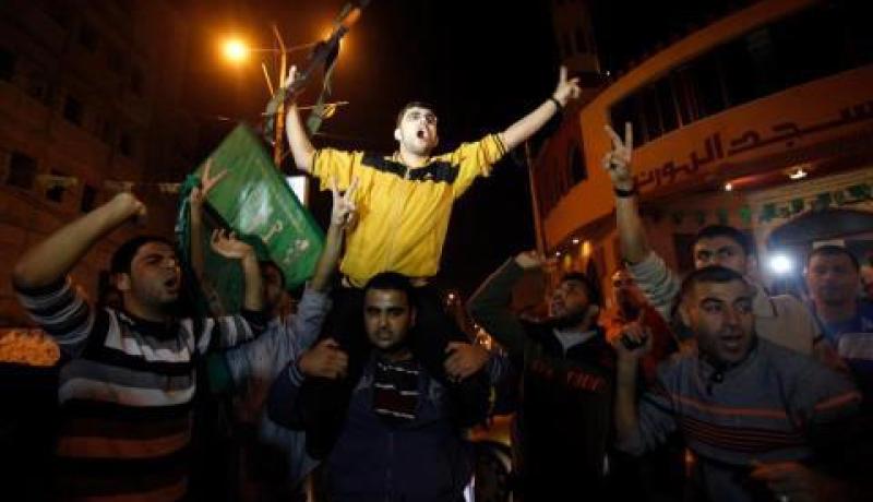 إحتفالات بالنصر على العدو الصهيوني في غزة