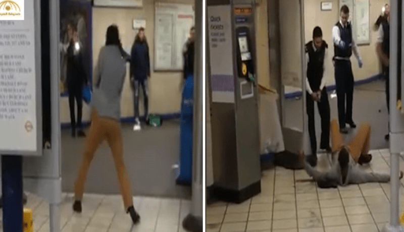 بالفيديو لحظة إعتقال منفذ الهجوم الإرهابي في محطة للمترو شرق لندن