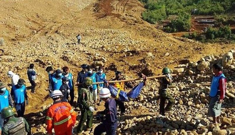 فقدان نحو 50 شخصا على الأقل من العمال المهاجرين في ميانمار إثر انهيار أرضي