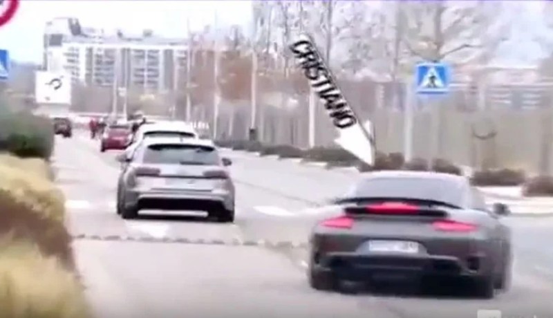 بالفيديو .. رونالدو يقود سيارته بتهور